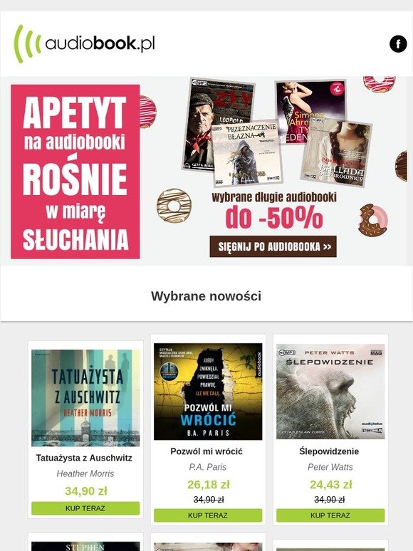 Zrób sobie apetyt na audiobooka! Promocje do -50%!