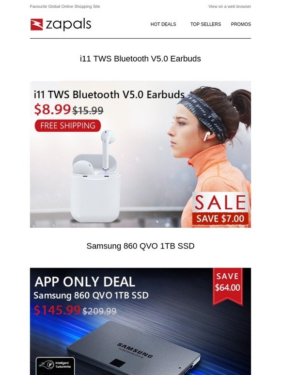 Seriously? Samsung 860 QVO 1TB SSD $146; Raspberry Pi Power USB Cable $1/pcs; TWS BT V5.0 Earbuds $8.99 and More