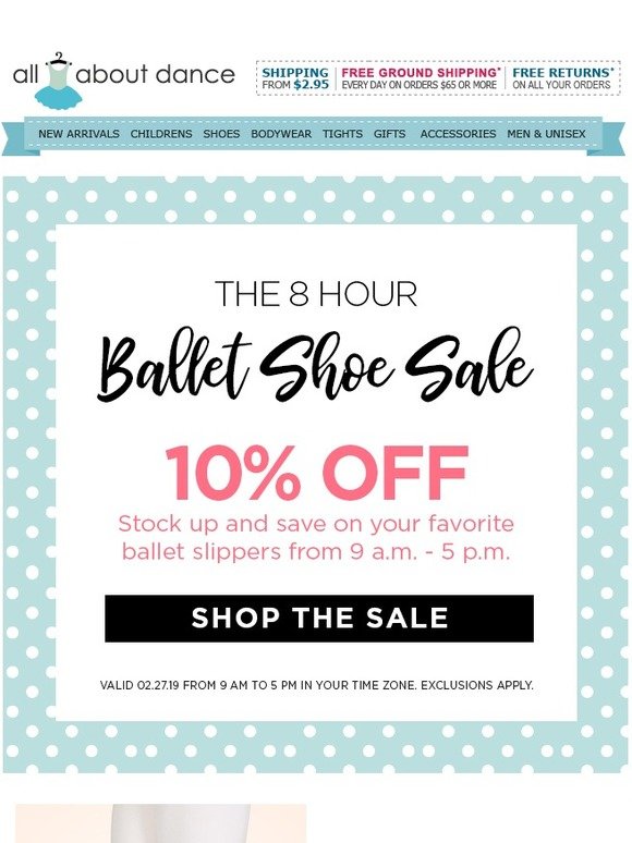 8 Hour Ballet Shoe Sale! Today Only