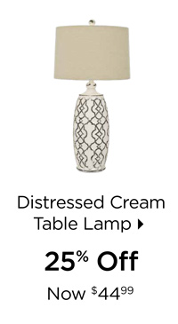 distressed cream lily table lamp