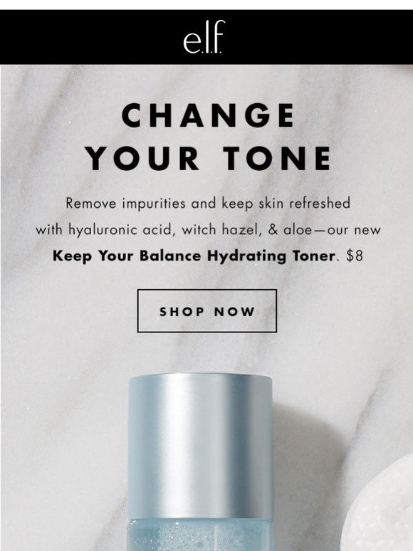 E L F Cosmetics Just Launched Keep Your Balance Hydrating Toner Milled