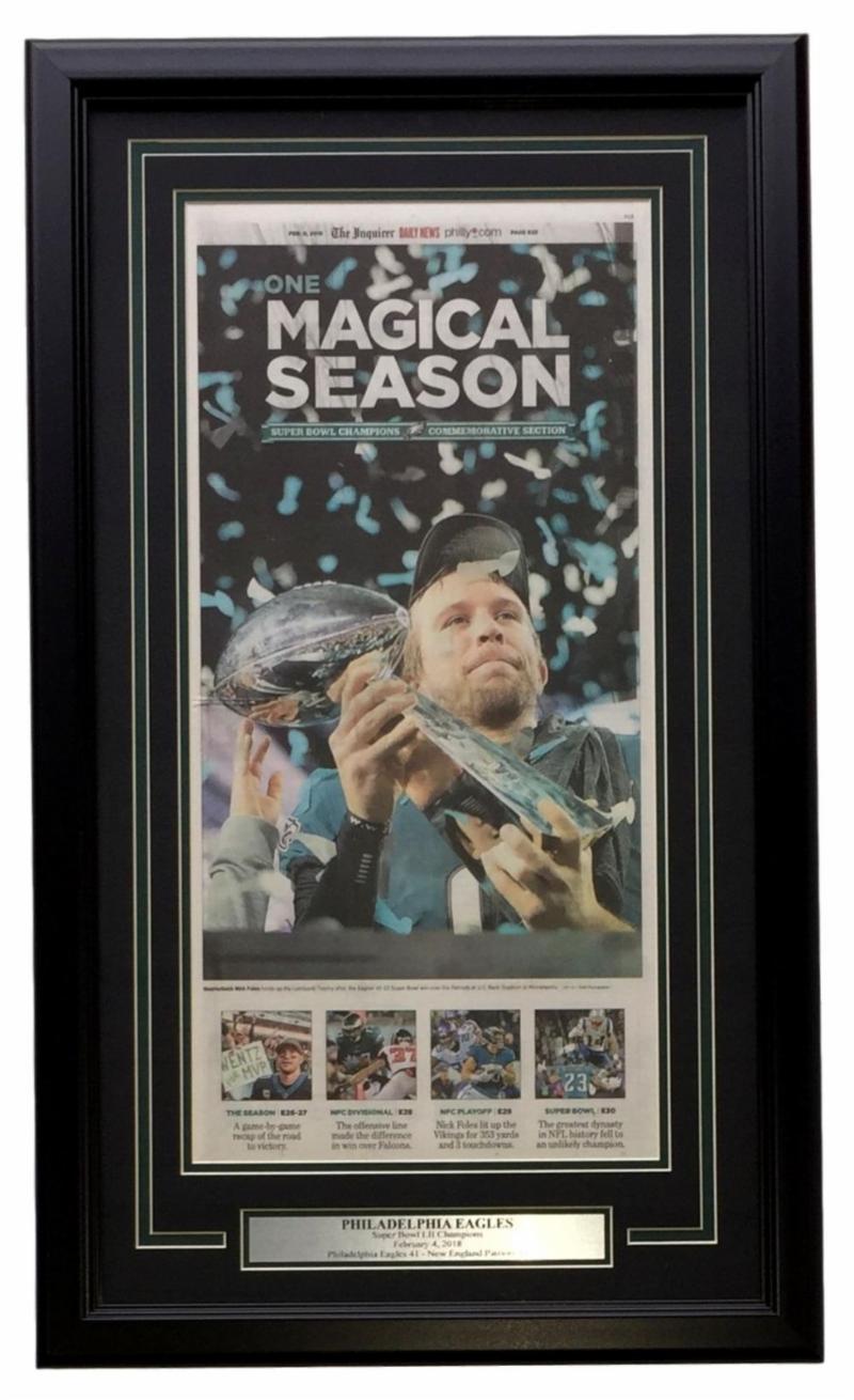 Philadelphia Eagles Framed 23 x 27 1st Time Super Bowl LII