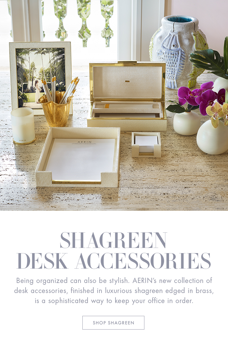 Aerin Shagreen Desk Accessories Milled