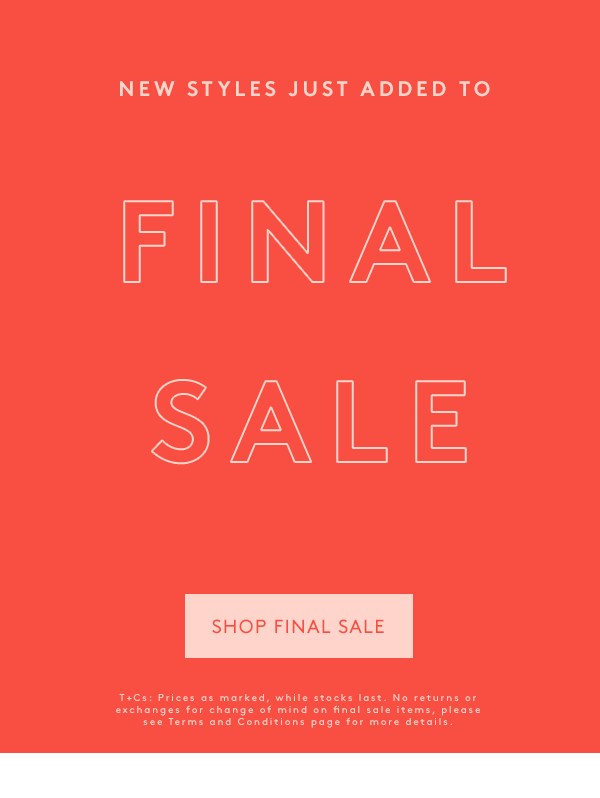 new styles just added to final sale - shop final sale