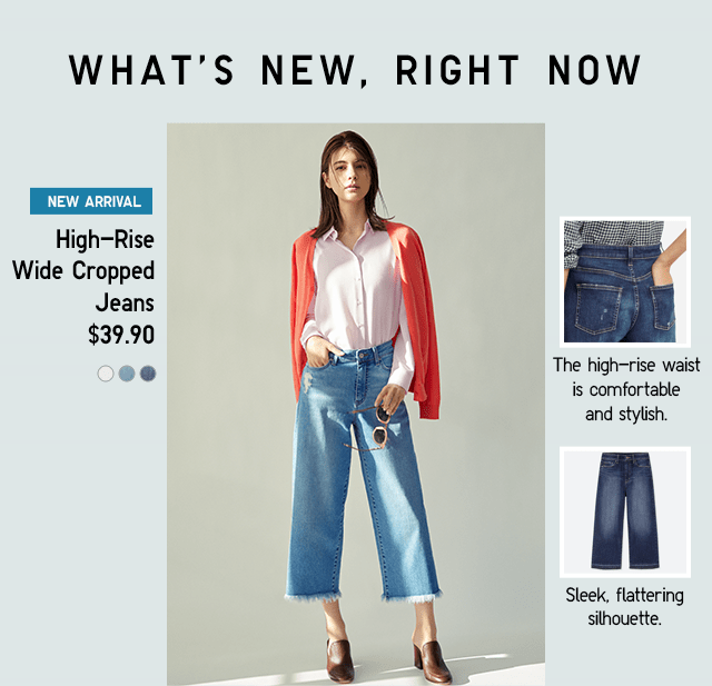 high rise wide cropped jeans uniqlo