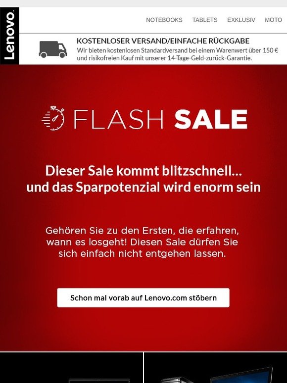 Behalten Sie Ihren Posteingang im Auge – bald ist FLASH SALE!