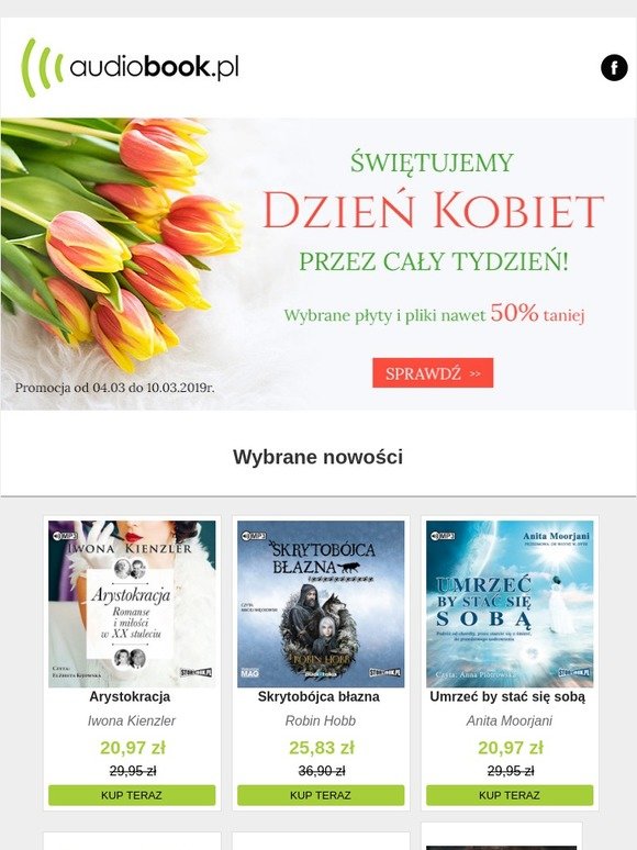Świętujemy Dzień Kobiet przez cały tydzień. Promocje do 50%!