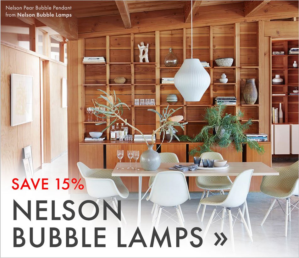 Save 15%. Nelson Bubble Lamps.