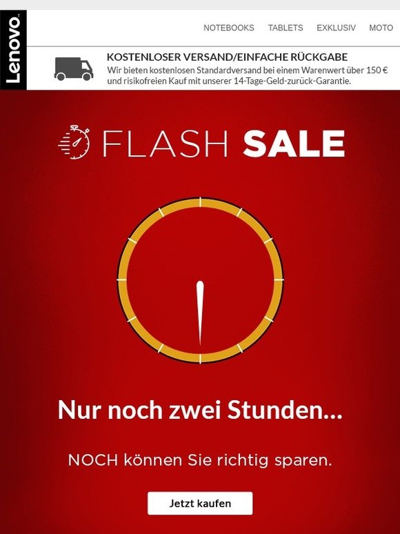 Ticktack, ticktack … nur noch 2 Stunden FLASH SALE!