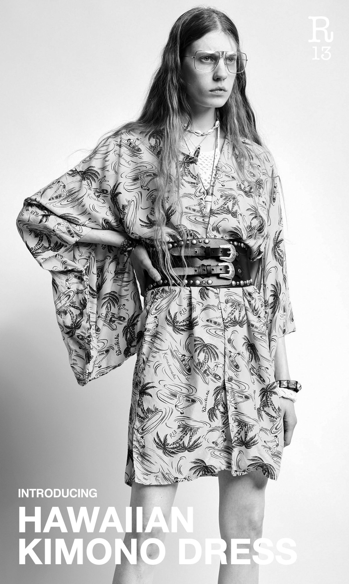 R13 SS19 Hawaiian Kimono Dress Milled