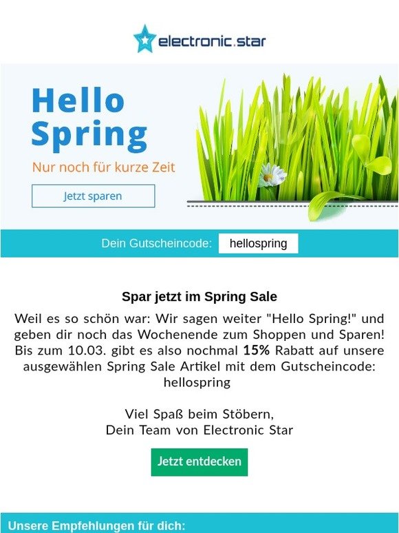 Noch ein Wochenend Spring Sale!
