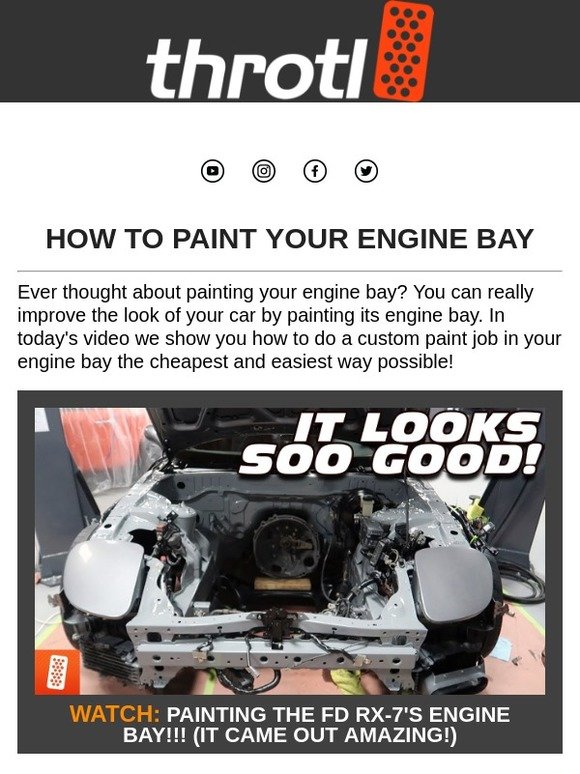 throtl Marketplace How to Properly Paint your Engine bay Milled