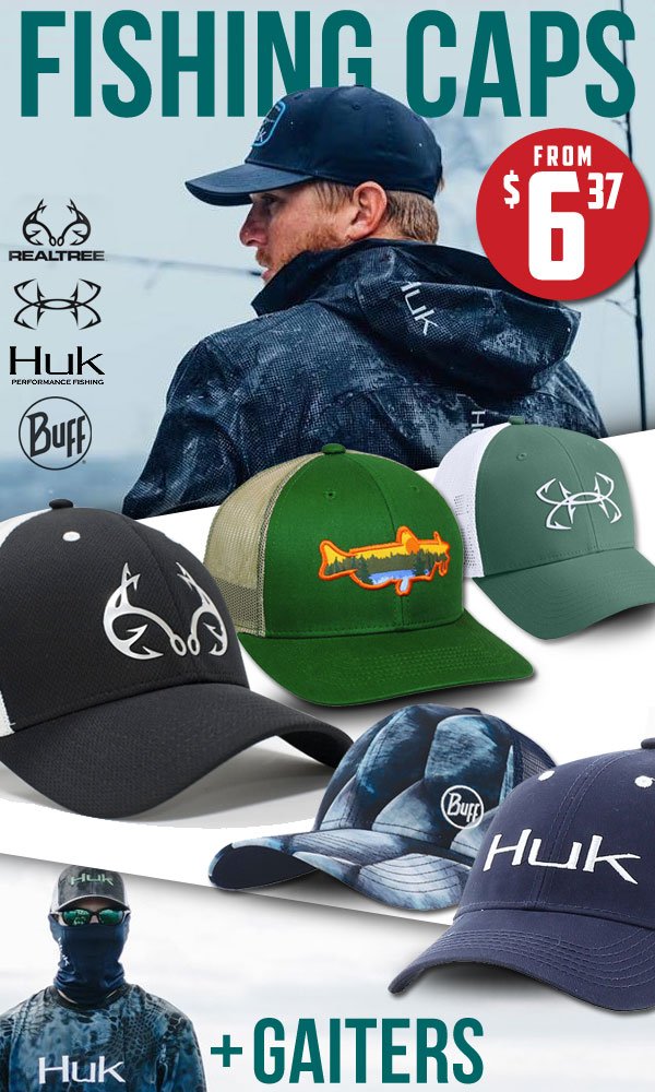 SoldierCity: Fishing caps from 7 bucks. Huk, Buff, UA and more.
