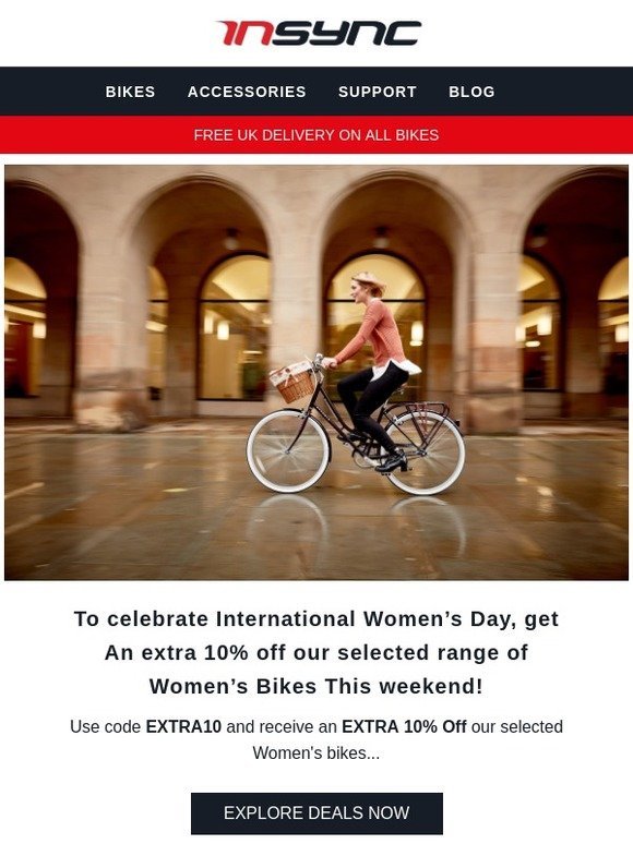 Extra 10% Off Women's Bikes - International Women's Day