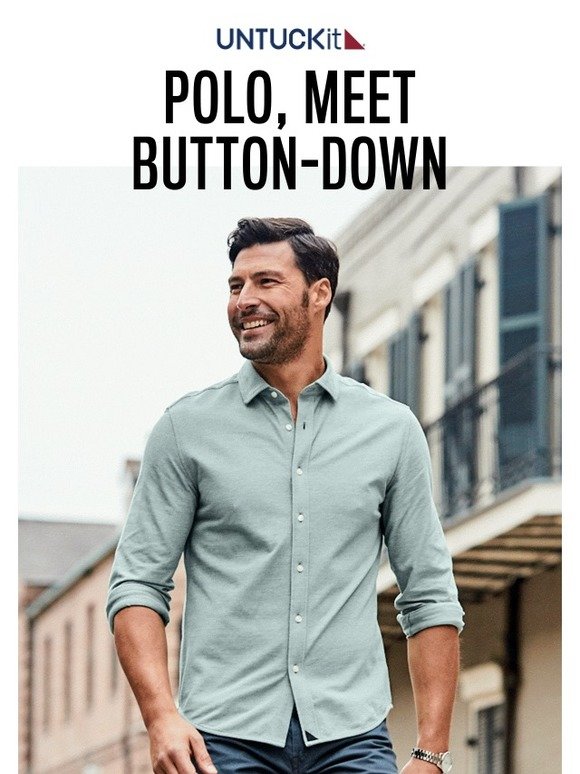 untuckit pique polo button down