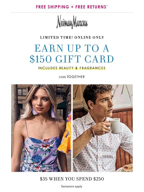 Neiman Marcus Shop now, earn 150 for later Milled