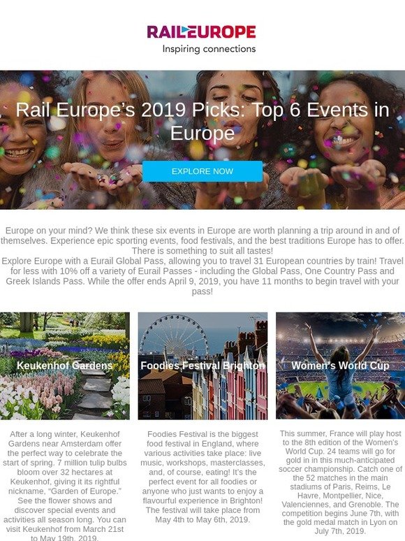 Top 6 events to not miss in Europe!