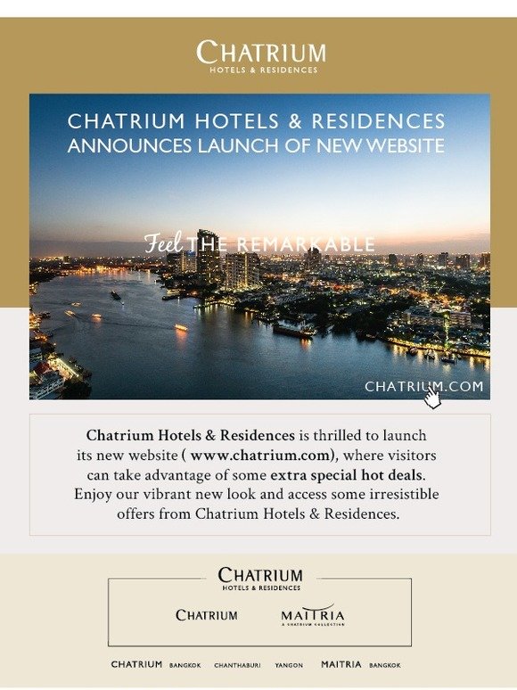 Chatrium Hotels and Residences Announces Launch of New Website