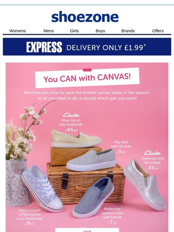 Shoe Zone It's all about canvas... Milled