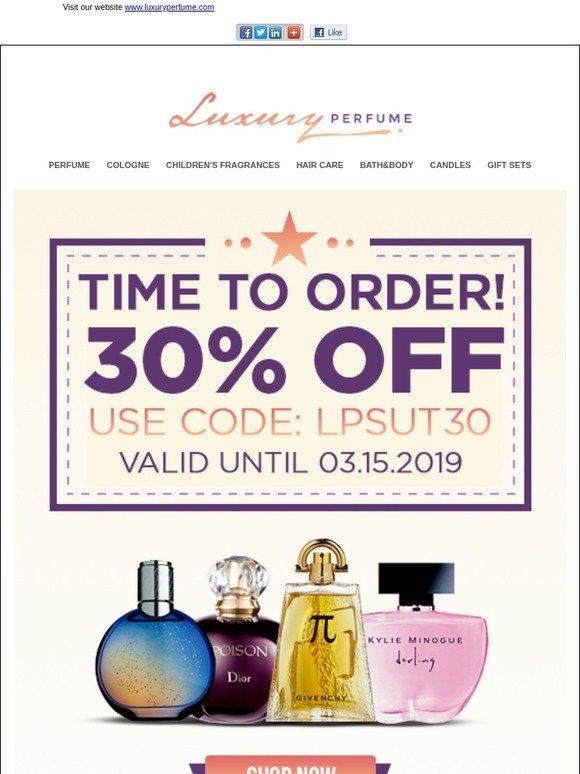 Today is the Day to Order! 30% OFF