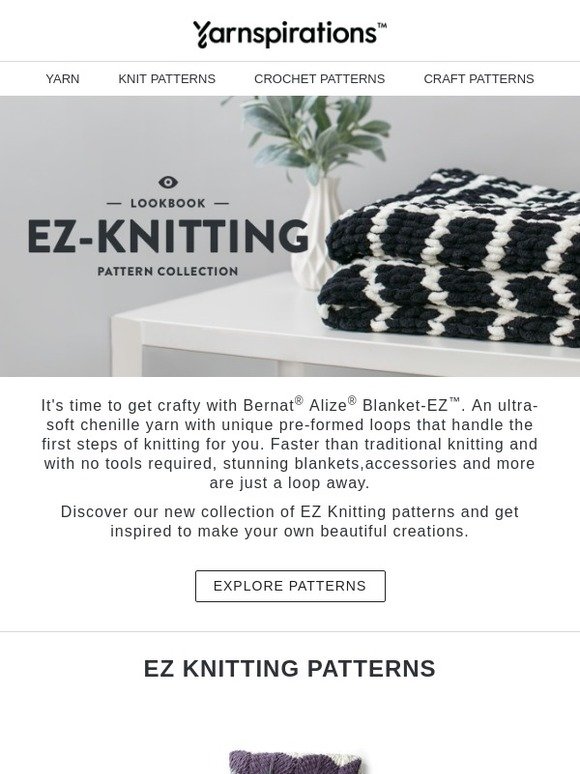 Yarnspirations New Bernat Alize BlanketEZ patterns! Milled