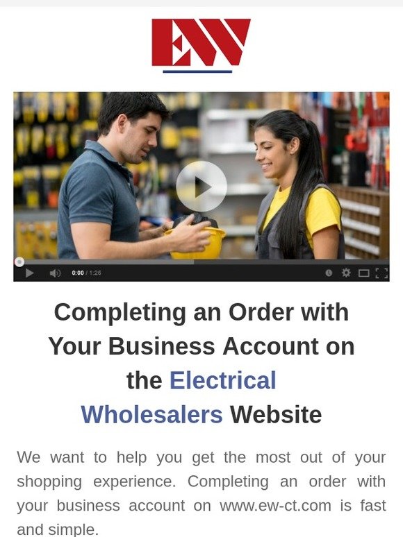Completing an Order with Your Business Account on the Electrical Wholesalers Website