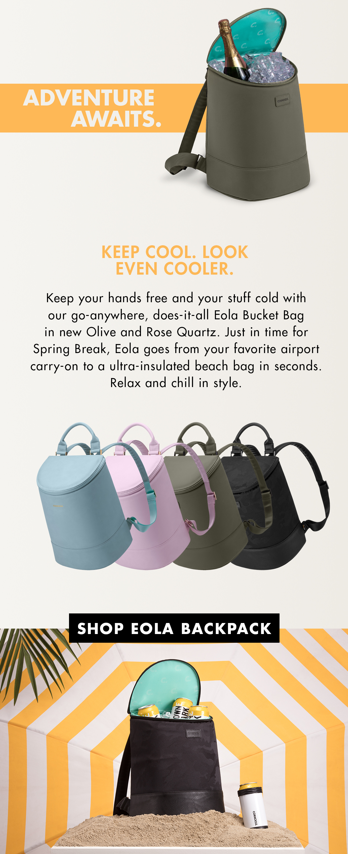 Corkcicle Eola Bucket Bag Cooler-Periwinkle