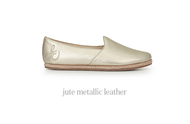 jute metallic leather