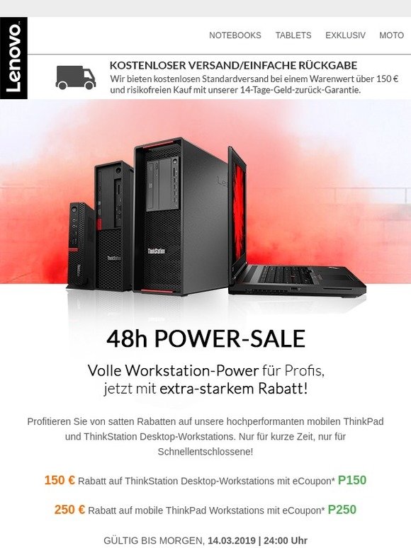 48h POWER-SALE: Starke Workstations mit massivem Rabatt, jetzt bei Lenovo!