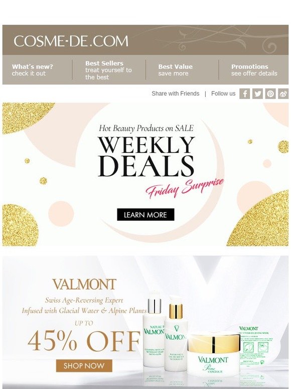 Limited Time Offer♥Valmont, La Prairie, Elizabeth Arden, YSL