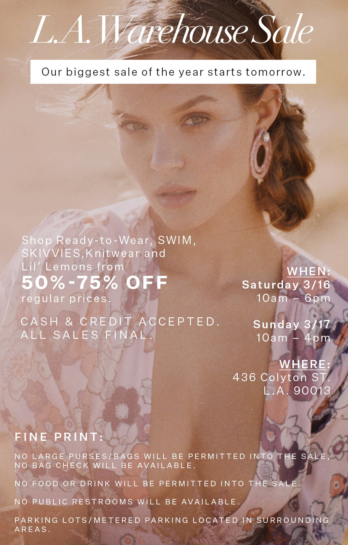 For Love & Lemons: L.A. WAREHOUSE SALE STARTS TOMORROW! | Milled