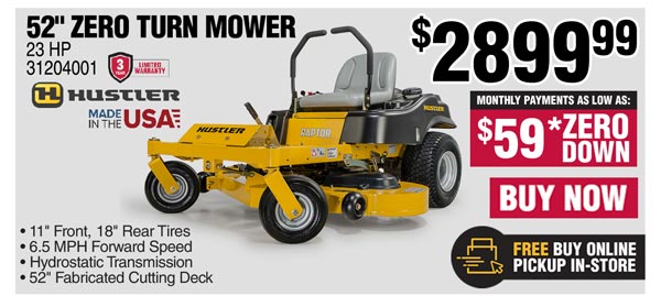 Hustler Raptor 52-in. 23HP Zero Turn Mower