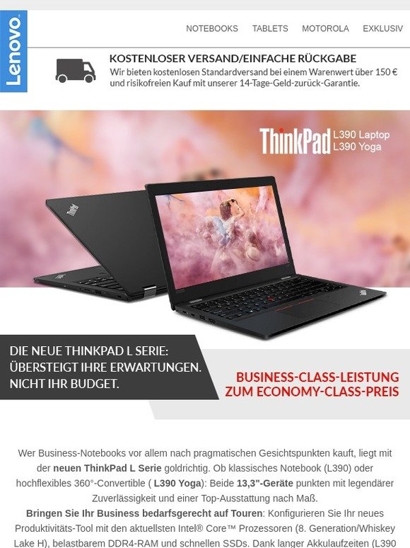 Business-Funktionalität für Pragmatiker: Die neue ThinkPad L Serie erwartet Sie