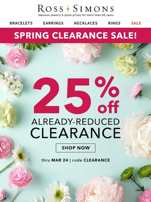 Ross-Simons: Spring Clearance Sale! 25% Off Already-Reduced Jewelry ...