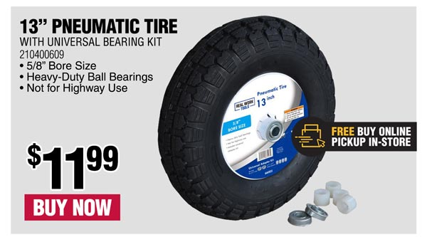 13-in. Pneumatic Tire with Universal Bearing Kit