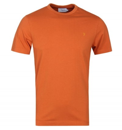 Farah Deansgate Orange Garment Washed T-Shirt