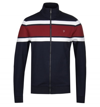 Farah Alfie Tricot Dark Navy Zip Jacket