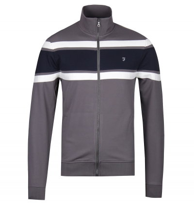 Farah Alfie Tricot Silver Stone Zip Jacket
