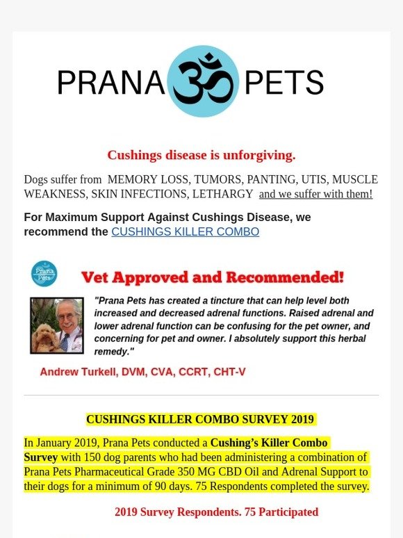 Prana Pets Attention Does Your Pet Have Cushings Disease New Breakthrough Treatment Milled