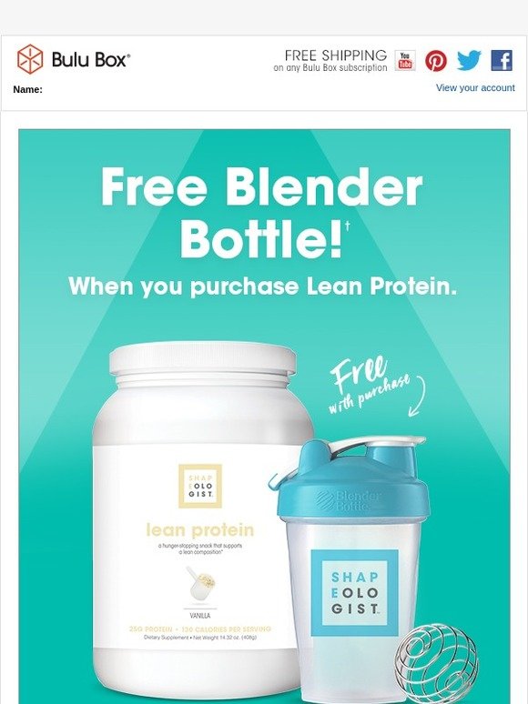 Shake Up Your Routine - Free Blender Bottle With Purchase!
