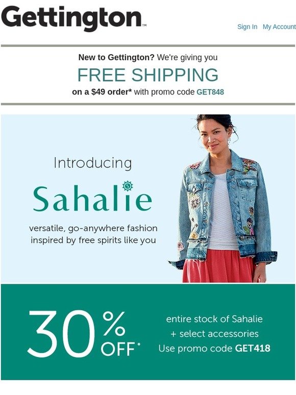 Gettington Announcing Sahalie is EXCLUSIVELY at Gettington starting