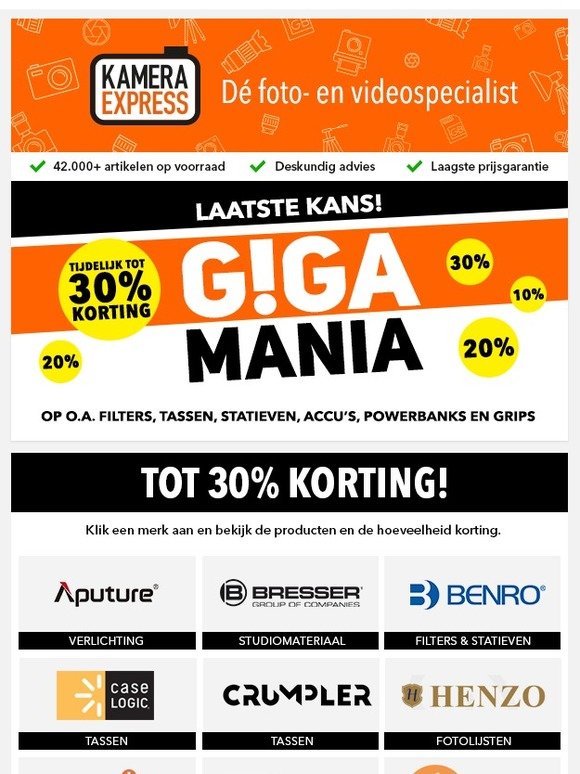 Laatste kans: alleen vandaag nog Giga Mania!