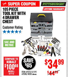 View 105 Pc Tool Kit with 4-Drawer Chest