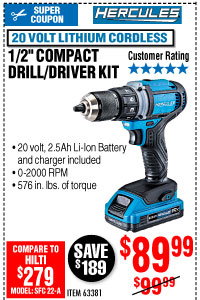 View 20V Lithium Cordless 1/2 In. Compact Drill/Driver Kit