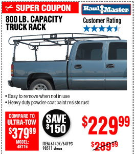 View 800 lbs. Capacity Full Size Truck Rack