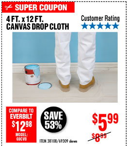 View 4 Ft. x 12 Ft. Canvas Drop Cloth