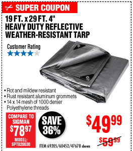 View 19 ft. x 29 ft. 4 in. Silver/Heavy Duty Reflective All Purpose/Weather Resistant Tarp