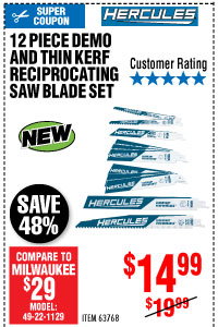 View 12 Pc Demo and Thin Kerf Reciprocating Saw Blade Set