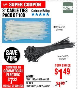 View Cable Ties 100 Pk.