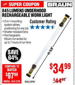 View 845 Lumen Underhood Rechargeable Work Light